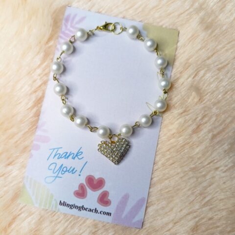 Heart pearl bracelet