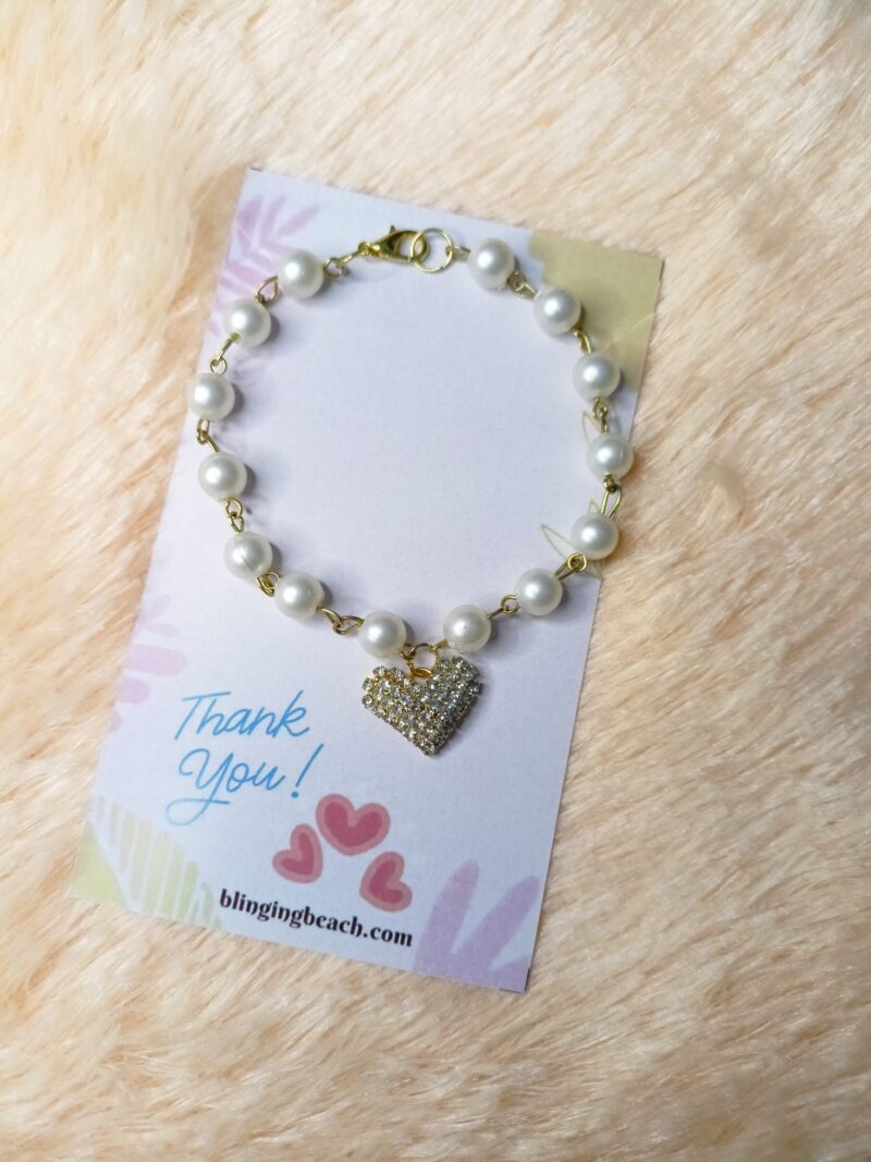 Heart pearl bracelet