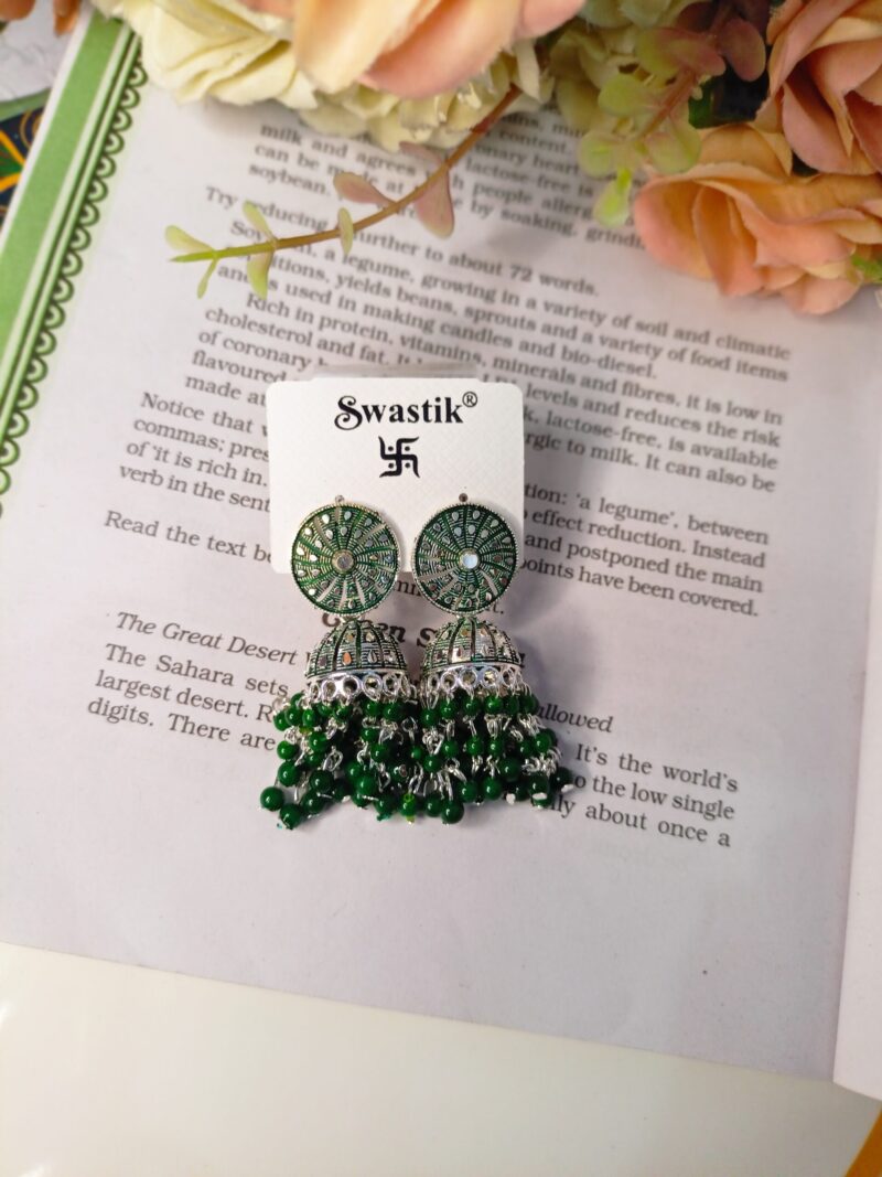 Green jhumka - Image 2