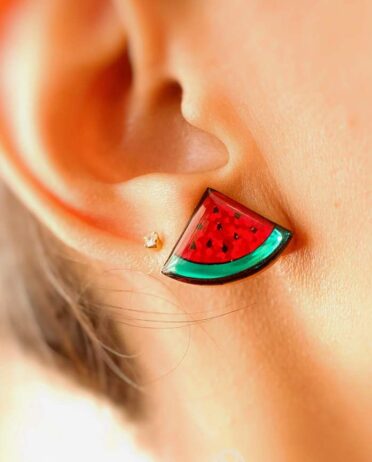 Resin Watermelon Studs